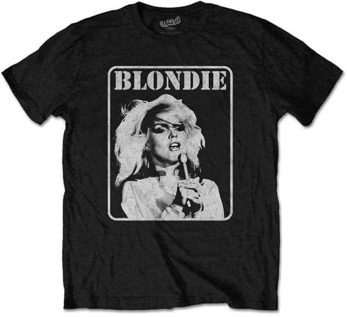 Blondie T Shirt Presente Poster Band Logo Debbie Harry Official Mens Black M