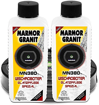 Doppelpack MN380 Marmor + Granit Glanz Reiniger für Wischroboter, Nasswisch-Roboter, Reinigungsroboter und Bodenwischroboter - Reinigungsmittel und Pflegemittel (2 x 250 ml Doppelpack)