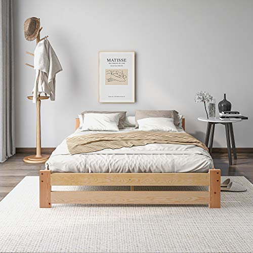 ModernLuxe Einzelbett 90x200 cm/Doppelbett 140x200 cm, Massivholzbett mit Lattenrost und Kopfteil Jugendbett (140x200 cm)