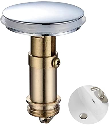 Push-Up-Pop-Up-Ablaufstopfen, 38 mm, Ablaufstopfen, Pop-Up-Stöpsel für Küche, Badezimmer, Waschbecken, Bad (massives Messing, verchromt)