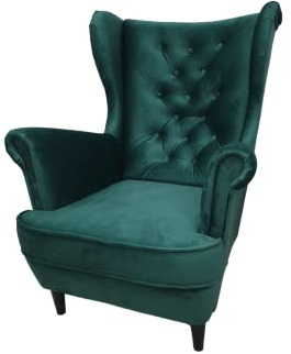 MartHome Einzelsofa Loungesessel mit Fußstütze Wohnzimmersessel, Stoffsessel - Relax Sessel TV Ohrensessel, Bequemer Loungesessel Wohnzimmer - Skandinavischer Sessel (Grün F162)