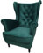MartHome Einzelsofa Loungesessel mit Fußstütze Wohnzimmersessel, Stoffsessel - Relax Sessel TV Ohrensessel, Bequemer Loungesessel Wohnzimmer - Skandinavischer Sessel (Grün F162)