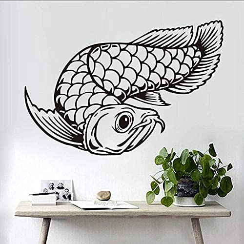 63X43 Cm Retro Big Fish Wandkunst Aufkleber Abnehmbare Vinyl Aufkleber Wasserdichte Küche Wand Ziegel Aufkleber Hohl Kinder Tapete