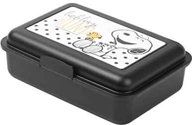 United Labels Peanuts - Snoopy Lieblings Hund Brotdose Lunchbox Butterbrotdose mit Trennwand Schwarz