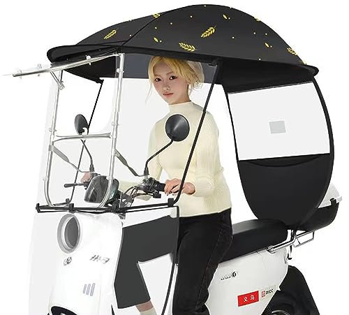 Moto Scooter Parasol Protector De Lluvia, Motocicleta Eléctrica Paraguas Semicerrado Toldo Con Dosel Paraguas Para Vehículos Eléctricos Movilidad Impermeable Poncho A Prueba De Polvo E