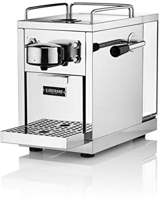 Sjöstrand The Original Capsule Coffee Machine, Nespresso Compatible Pod Machine, Stainless Steel Body, Espresso or Lungo Coffee, 1.2L Tank Capacity, 19 bar Pressure