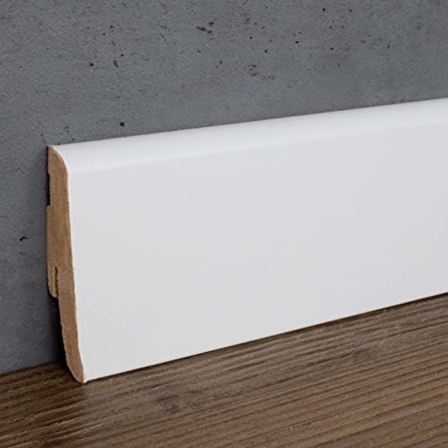 PROVISTON | plinthe | bord arrondi | 19 x 58 x 2400 mm | en MDF revêtu | blanc | plinthe moderne | 24 m