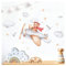Little Deco Wandsticker Bär im Flugzeug Wandtattoo für Kinderzimmer Teddybär Bärchen Babyzimmer Wandaufkleber Wanddeko DL871-8