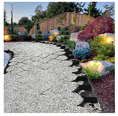 Kiesgitter Kiesmatten Kieswaben 5cm / 10cm hoch Geo-Raster Bodengitter HDPE, Schwerlast Durchlässiges Pflastersystem, Flexibel Falten Boden/Schlamm/Beton/Granit/Kies Stabilisator, 2m/3m/4m/5m/6m/7m/8m