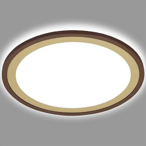 BRILONER Leuchten - LED Deckenlampe mit Backlighteffekt, Slim LED Deckenleuchte, Ultra Flach, tralweißes Licht, 293 mm, Braun-Gold, 7454-417