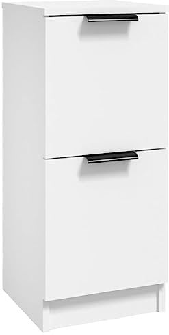 vidaXL Sideboard Kommode Anrichte Schrank Beistellschrank Mehrzweckschrank Standschrank Flurschrank Wohnzimmer Weiß 30x30x70cm Holzwerkstoff