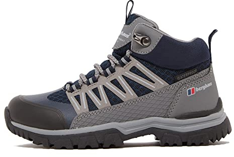Berghaus Kids’ Explorer Mid Hiking Boot with High Traction Sole, Waterproof, Breathable, Lightweight, Durable, Vegan Friendly, Outdoors, Hiking & Trekking Footwear for Boys & Girls