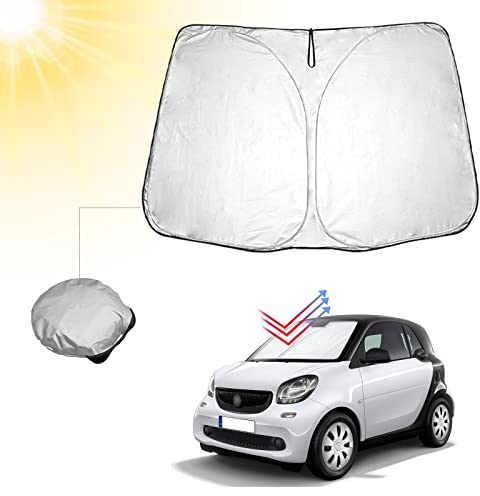 BIBIBO Smart Fortwo 453 Frontscheibenabdeckung Kompatibel mit Smart Fortwo C453 A453 2014-2019, Sonnenschutz Auto Frontscheibe Faltbar, Hitzeschutz Auto gegen UV-Strahlen