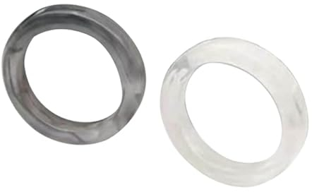 Lamala 2Pcs Bunte Acryl Ringe für Frauen Dünne Runde Ringe Transparent Stapelbar Bandringe Geburtstag Ornament Geschenke Harz Ringe für Frauen