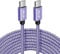 JALIXI Lange USB C auf USB C Kabel 6M, 60W PD Nylon Schnellladekabel für iPhone 16/iPhone 15 Pro Max, für iPad Pro/Air 5 Mini 6, Samsung Galaxy S24 Ultra S23 S22, Pixel 9 9a 8 8a, Violett