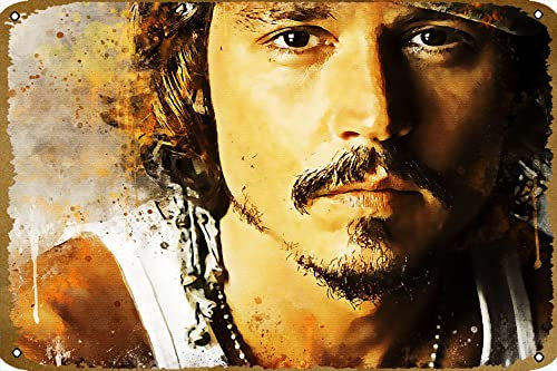 Johnny Depp Blechschilder, 30,5 x 20,3 cm, Retro-Stil, geeignet für Cafés, Büro, Spiel, Club, Bar, Wand, Heimdekoration