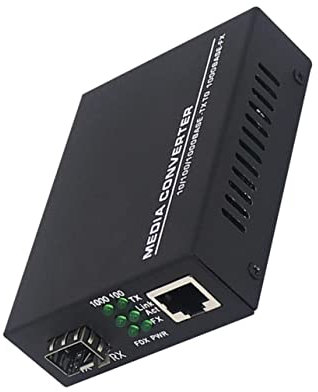 Cabilock Optical Fiber To Converter Fiber Optic Modem Fiber To Ethernet Gigabit Rate 10/100/1000M Black