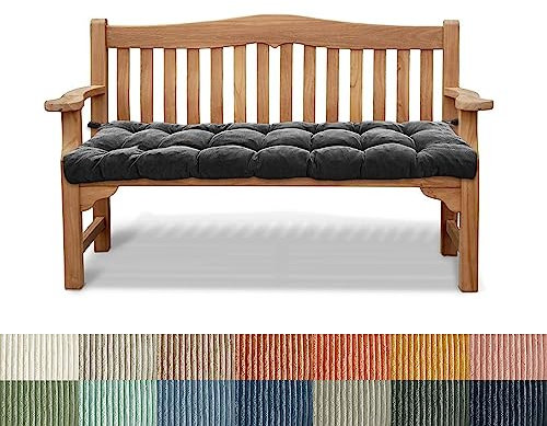 PHUSTJKL Bankauflage Bankkissen Stuhlkissen 100X35X6CM rutschfeste Gartenbankkissen Bankpolster Rückenkissen Schaukel Sitzkissen für Outdoor Indoor Gartenmöbel Terrasse Drinnen-Schwarz