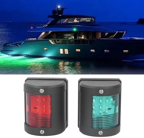 Navigationslichter, 2 LED-Hecklichter, IP54-Marine-Streifenlichter für Bootslichter, Bug- und Hecklicht, PC, Steuerbord, Grün, Backbord, Rot, 112,5° Abstrahlwinkel, Bootslicht 12