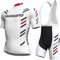Fenovel Fahrradtrikot, Herren Fahrradanzug, Schnell Trocknender Und Atmungsaktiver Radsportanzug, 19D Gepolsterte Hosenträger Shorts (White, XL)