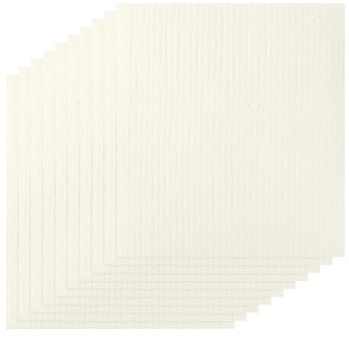 Uxcell Reusable Swedish Dishcloths for Kitchen, Absorbent Cellulose Sponge Dish Cloths, Washable, No Odor, Lint Free, 18 x 20 cm White Pack of 10