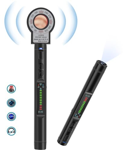 Nisanmoon Detector de Cámara Anti Espía, Detector de Cámara Oculta Inalámbrica Bug Finder para Detector GPS Localizador Rastreador con 12 Niveles de Sensibilidad para el Hogar Oficina Viajes Hotel