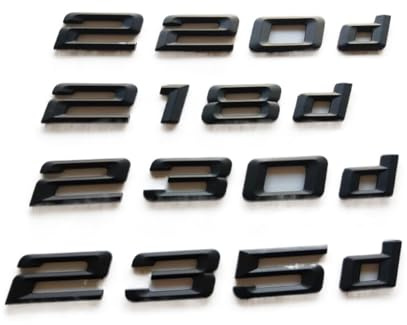 ALMVIS Schwarz 218d 220d 225d 228d 230d Emblem Embleme hinten Nummer Buchstaben Abzeichen Abzeichen Aufkleber passend for BMW 2er E10 E6 F22 F23 F86(218d)