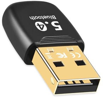 Bluetooth 5.4 Adapter für PC Bluetooth Adapter PC Schwarz Bluetooth Stick Plug & Play Low Latency für Windows 11/10/8.1/7, Desktop Laptop Headset Tastatur Maus
