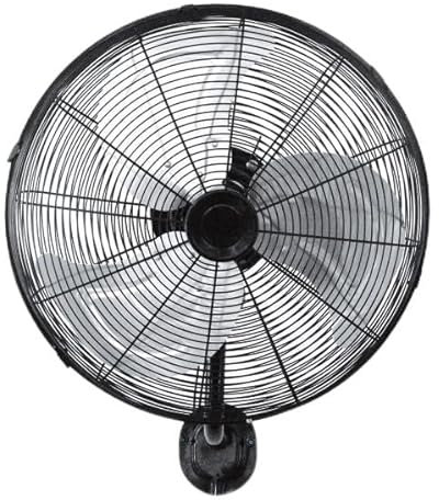 Ventilador de pared 90W, negro/plata, 45cm, 3 velocidades, orientable y oscilante, ideal para refrescar espacios.