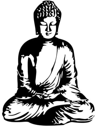 Buddha Buddhismus Vinyl Wandaufkleber Home Interior Art Vinyl Religion Buddha Wandtattoo Dekoration Buddhismus Stil-S-31x42cm-Black