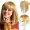 Unipearl Clip in Pony Haarteile Echthaar Honig Blond 360° Abdeckung Clip on Pony für Frauen Fransen Wispy Pony Haar für Dünnes Haar