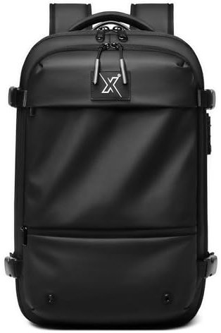 Mochila de viaje compatible Ryanair, impermeable Oxford, con bolsa de vacío y bomba de aire, candado TSA integrado, compartimento portátil 17,3”, ergonómica y apta como equipaje de mano cabina avión.