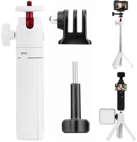 Honbobo Selfie-Stick Stativ für GoPro Hero 13/12/11/10 Black, DJI Osmo Action 5 Pro, DJI Osmo Pocket 3, Insta360 X5, Zubehör mit Kaltem Schuh Adapter für GoPro/Insta360/DJI Action Cam