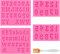 4 stampi a forma di lettere in silicone con 1 pennello, stampo per decorazione di cioccolato, stampo per fondente per dessert