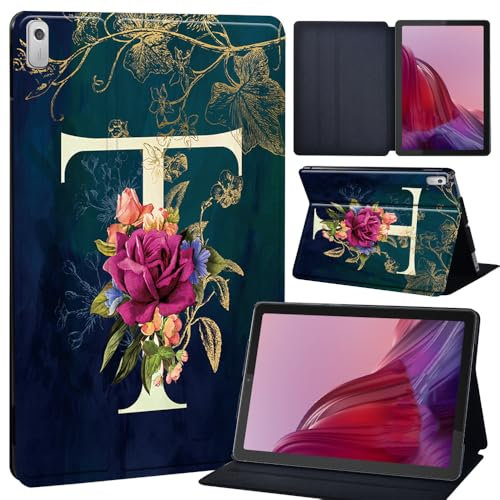 Case For Lenovo Tab M9 2023 9 Inch (TB-310FU), Slim Smart Cover Stand Folio Case for Lenovo M9 TB-310FU PU Leather Case Tri-Fold Tablet Cover (initial letter T)