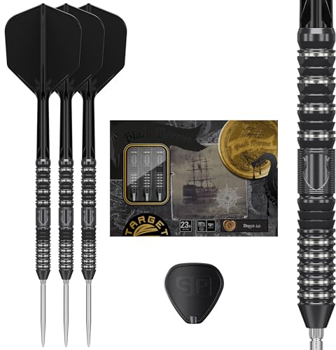 Target Japan Black Marque Draco G2 Steel Tip Darts with Kflex 21.5G/23.5G | 90% Wolfram-Dartset, K-Flex-Flügel und -Schaft Nr. 6, Nano Swiss Point-Spitzen, Mathew Lee Gen 2