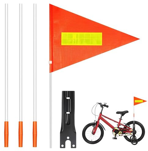INCETUE Fahrrad Wimpel Sicherheitswimpel – Reflektierende Fahrradfahne für Kinderfahrrad & Fahrradanhänger, Hohe Sichtbarkeit Fahne für mehr Sicherheit beim Radfahren