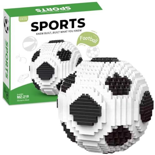 FCXVXCL Fußball Bausteine Set Pädagogisches Spielzeug Puzzle Spielzeug Fußball Modell Kreatives Geschenk für Kinder Und Erwachsene Dekorationen für Schreibtisch 800 Stücke