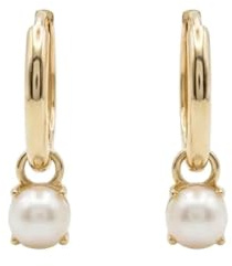 Suzan Gold® 375 Echtgold Creolen Damen mit echter Süßwasserperle elegant klassisch Geschenk PearlaDrop