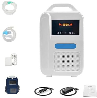 Concentrador De Oxígeno Portátil Con Batería Recargable Extraíble, Máquina De Oxígeno Con Función De Nebulizador For Uso Doméstico Y En Coche De Viaje