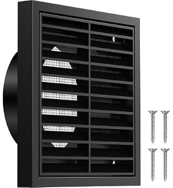 Nivofu Rejilla Ventilacion Cuadrada con Mosquitera, Cubierta de Ventilación de ABS para Extractor de Baño, Cocina y Aire Acondicionado Conductos, Fácil Instalación