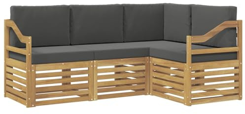 vidaXL Sofagarnituren 4 pcs Weiß und Anthrazit 185,5 x 126,5 x 73 cm, Garten Lounge Set, modernes Sofa, gemütliche Terrassenmöbel für die perfekte Sitzgelegenheit