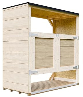 Holzschuppen für den Außenbereich - Garten Mülltonnenbox 2er 240L Aus Wetterfest LP Smartside Holz, Mülltonnenverkleidung mit Türen, Moderne Garten Box Außen – Timbela M980A