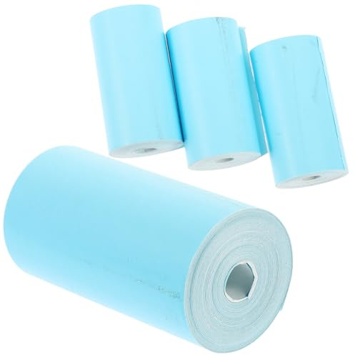 IDEANATEGRATE 4 Rollen Thermopapier Kassenrollen aus Blauem Papier Fusselfrei für Klaren Druck für Büro und Zuhause als Bedruckbare Thermodruckpapierrollen