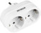 Amig - Trigger di prese di tipo Schuko a 2 vie con presa di terra per collegare apparecchi elettrici | Adattatore a doppia parete orizzontale | Tensione massima: 250 V | Amperaggio max: 10/16 A