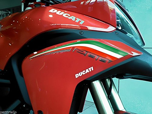 labelbike - Kit Adesivi in Resina Gel 3D TRICOLORE ITALIA Protezioni Coda Moto compatibile con DUCATI MULTISTRADA 1200 2010-2014