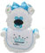 dubistda© Windeltorte Windelbär blau - optional Schnullerkette mit Name / 47-teilig / 40cm