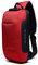 OZUKO Herren Diebstahlsichere Brusttasche Umhängetasche, Anti-Diebstahl-Sling-Schulter-Umhängetasche Rucksack wasserdichte Schultertasche mit USB-Ladeanschluss (Rot)