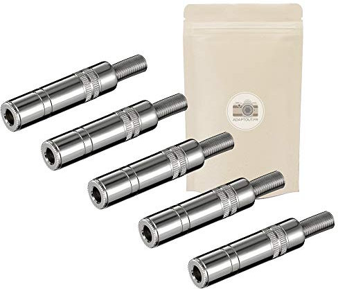 Adaptout X5 Jack Prise Jack 6,35mm Femelle à Souder Stéréo Fiche Femelle Connecteur Soudure 100% métal 6.35 6,35 Gros Jack Marque FRANÇAISE…