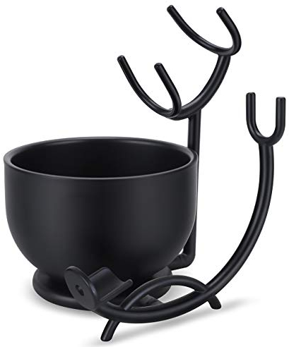 Grooming Shaving Kit for Men,Strong Razor and Brush Stand with Stainless Steel Shaving Soap Bowl,Dad Gifts,boyfriend Gifts,Husband Gifts for Him